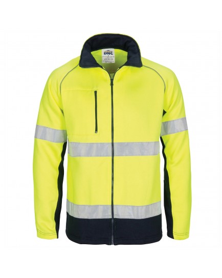 HIVIS 2 TONE FULL ZIP FLEECY SWEAT SHIRT