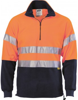 HIVIS 2 TONE HALF ZIP POLAR FLEECE WITH 3M TAPE